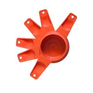 Vintage Orange Tupperware Measuring Cups - Set of 6